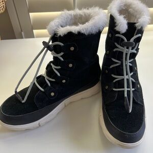 Sorel Black and White Winter Boots
